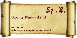 Szorg Manfréd névjegykártya